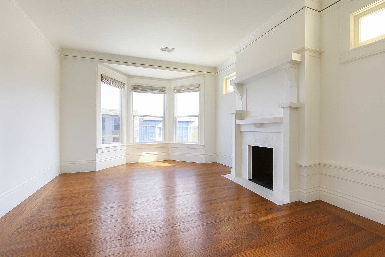 Empty room before professional styling